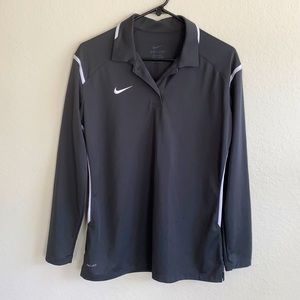 Gray Nike polo long sleeve